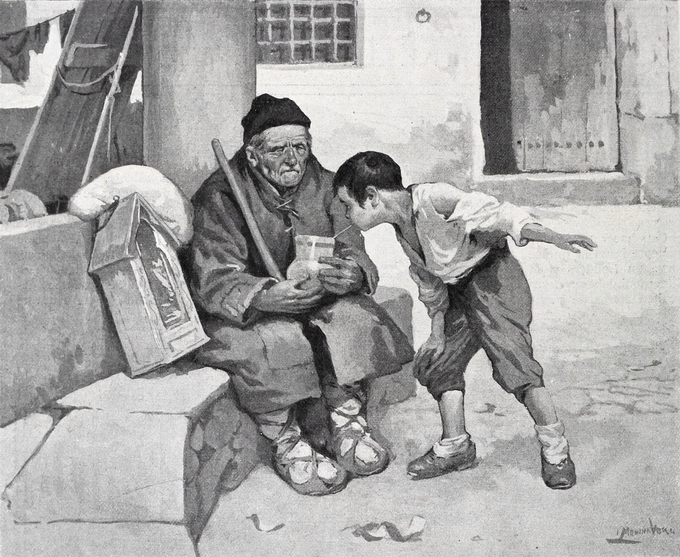 Gravat obra d'Inocencio Medina Vera que acompanya l'article "La ruta del lazarillo" de José Martínez Ruiz "Azorín", publicat a l'almanac de 1907 de la revista Blanco y Negro.
